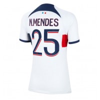Fotballdrakt Dame Paris Saint-Germain Nuno Mendes #25 Bortedrakt 2023-24 Kortermet